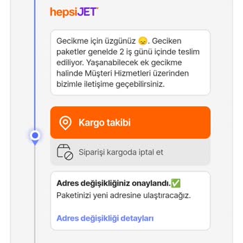 hepsiJET Siparişim Elime Ulaşmıyor