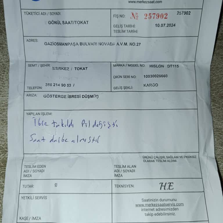 Gönül Saat'ten Alışverişiniz Sonunda Karşılaşabileceğiniz Tablolar.