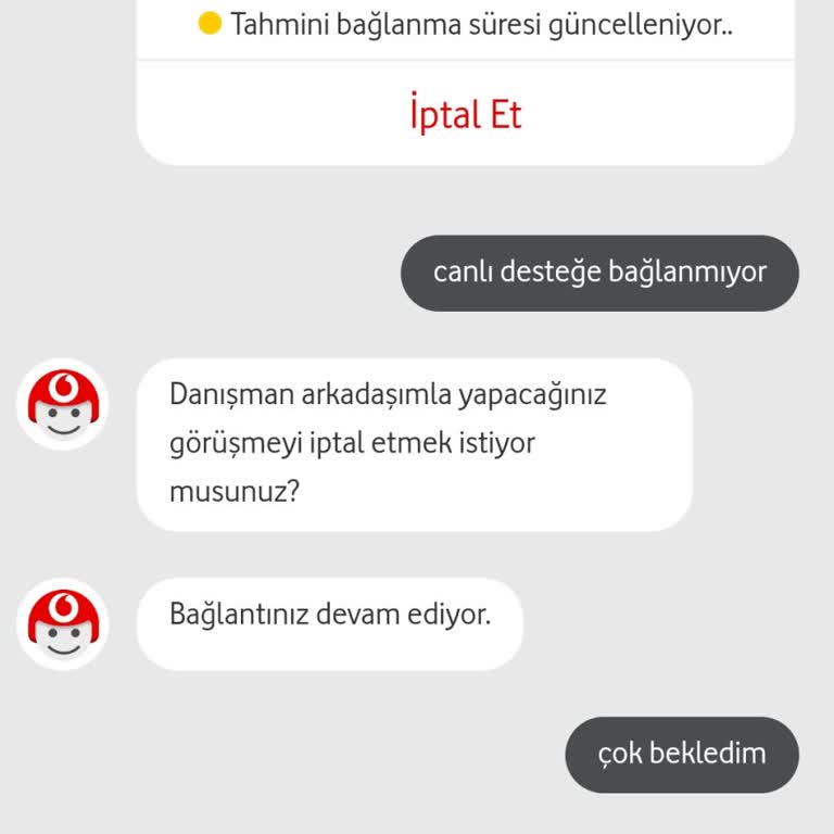 Vodafone Premium Üyelikte Canlı Destek Sorunu