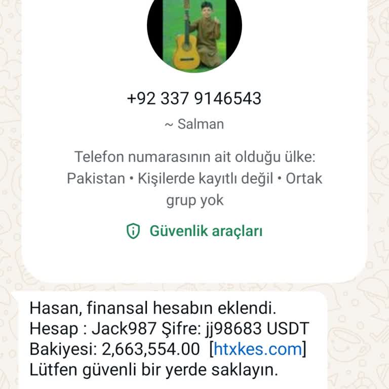 WhatsApp Sahte Hesaptan Gelen Mesaj