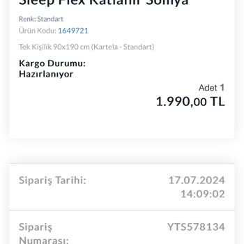 Yataş Teslim Edilmeyen Sipariş