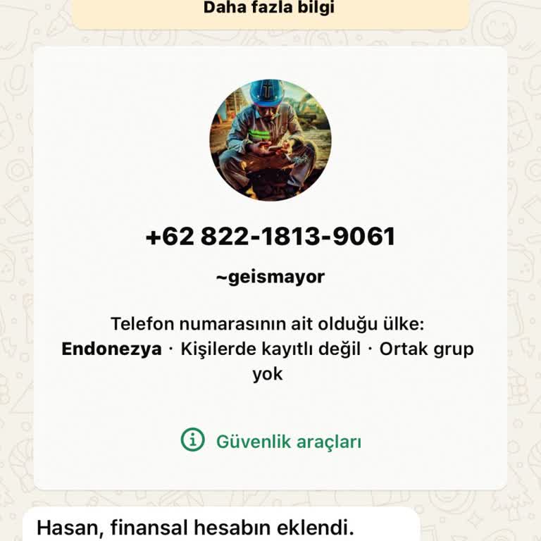 WhatsApp Yetkisiz Finansal Hesap Ekleme Kişisel Bilgi Güvenliği İhlali