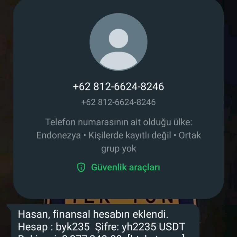 WhatsApp Tanımadığım Numaradan Gelen Şüpheli Mesaj