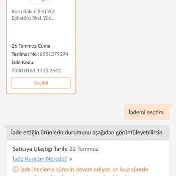 Trendyol Yasal Olmayan İşlem Süresi Ve Satıcı İşgüzarlığı