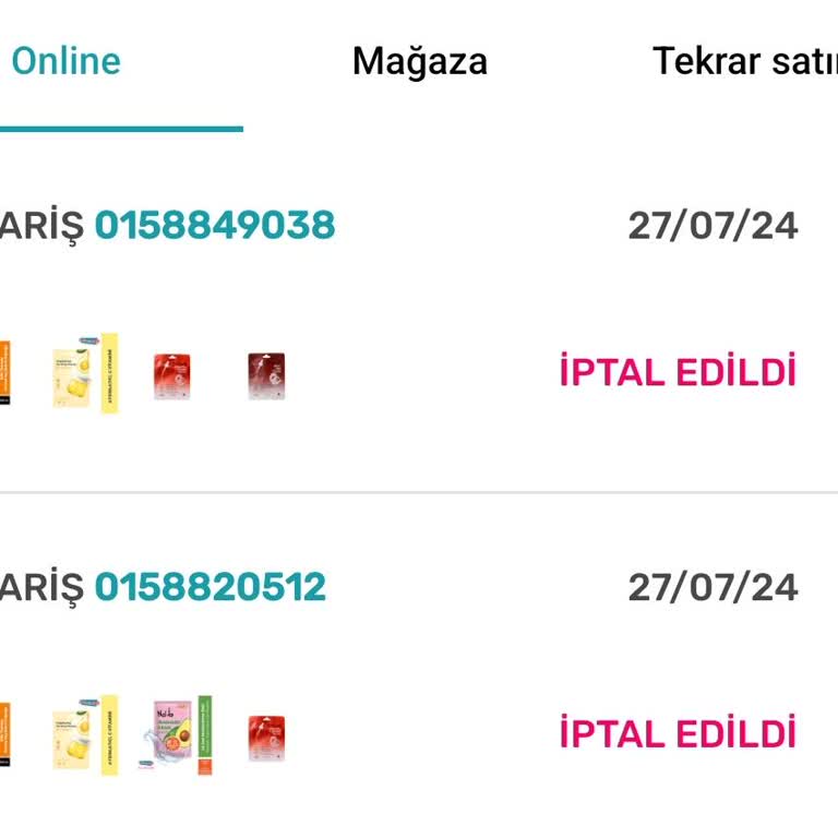 Watsons Siparişim İptal Edildi