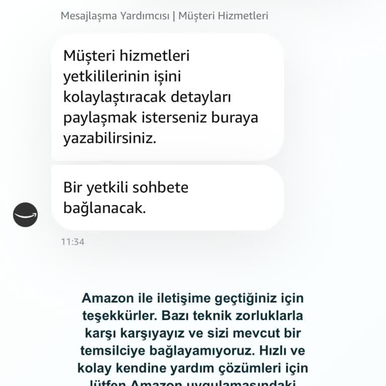 Amazonun Müşteri Temsilcisi Yok