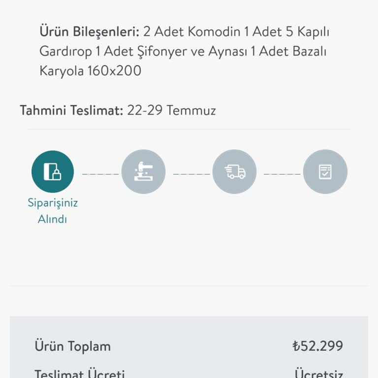 Vivense Lora Yatak Odası Takimi Geciken Sipariş!