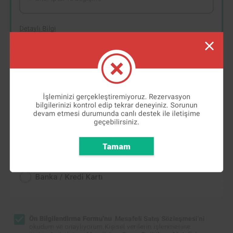 Obilet Uygulamasından Bilet Alamıyorum