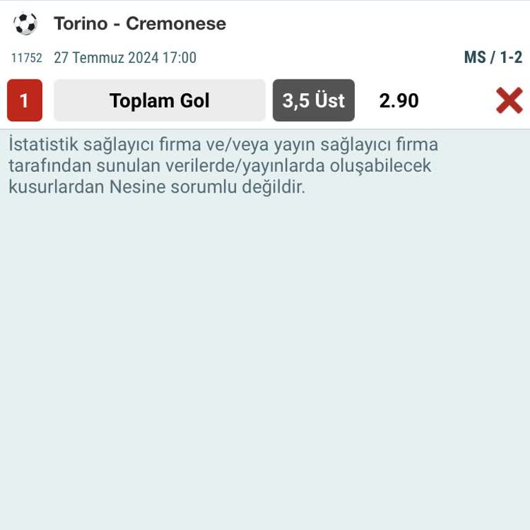 Nesine Bahis Maçının Yanlış Süreyle Oynanması Ve İade Talebi