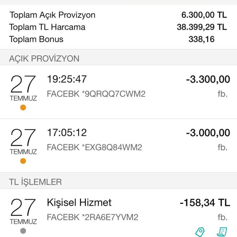 Facebook Garanti Kartımdan Habersiz 3 Sefer Para Çekti