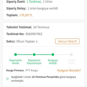 Trendyol Sipariş Teslimatında Yaşanan Gecikme Ve İade Sorunu