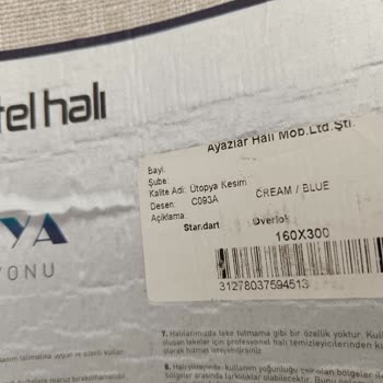 Pastel Halı Yanlış Ölçülerde Ürün.