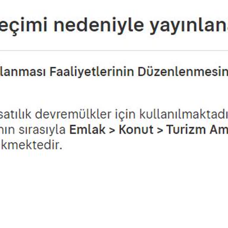 Sahibinden.com Kategori Değiştirmiyor.