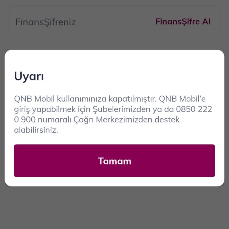 QNB Finansbank İşlem Kısıtı!