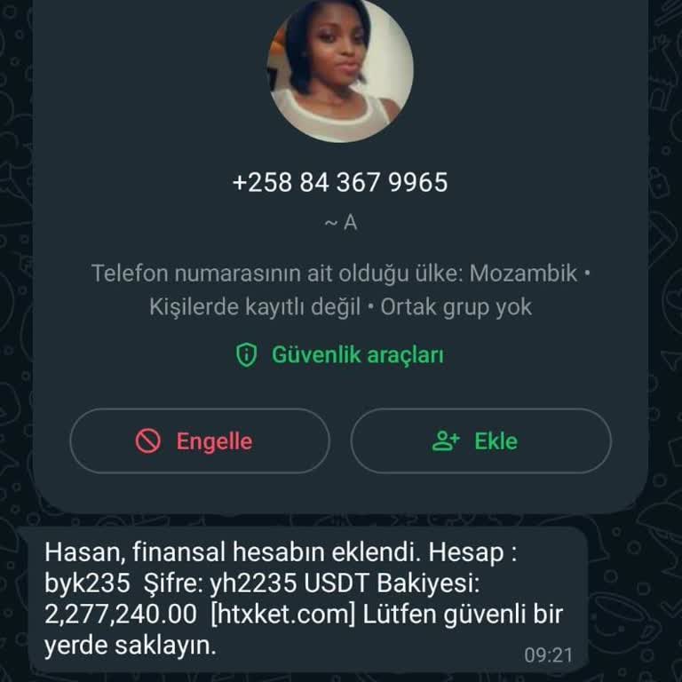 WhatsApp Üzerinden Gelen Şüpheli Mesaj Hk.