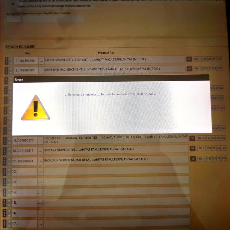 ÖSYM YKS Sınav Tercih