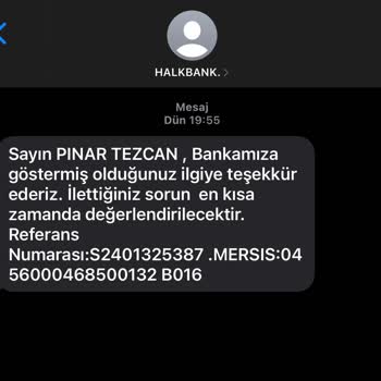 Halkbank Sorunuma Destek Olamadı
