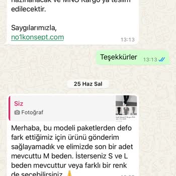 No1konsept (Instagram) Müşteri Memnuniyeti Sıfır