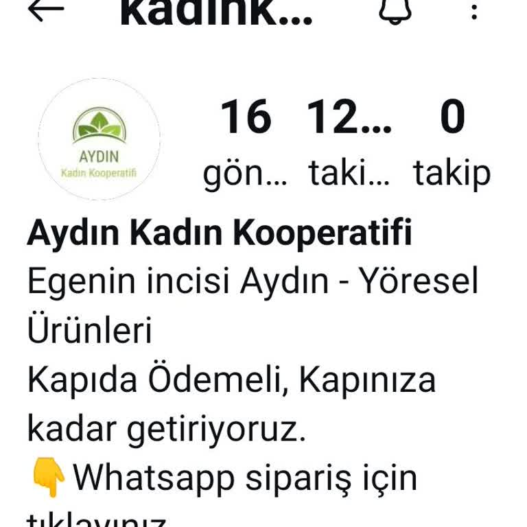 Aydın Kadın Kooperatifi (Instagram: Kadinkooperatif) Yanlış Sipariş Teslim Edip Ortadan Kayboldular