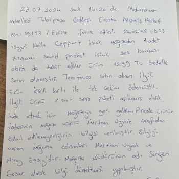 Edirne Erasta Cepport Mağazasındaki İade Problemi