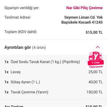 Yemek Sepeti Yanlış Sipariş
