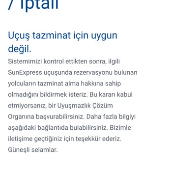 SunExpress Hava Yolları Son Dakika İptali Ve Tazminat Hakkı Sorunu