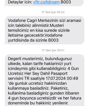 Vodafone Verilen Taahhüt Yerine Getirmedi