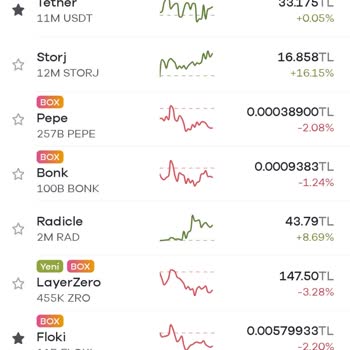 Paribu Gecikmeli Veri Göstergesi Ve Çizelgesi