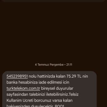 Bimcell Türk Telekom Paramı İade Etmiyor