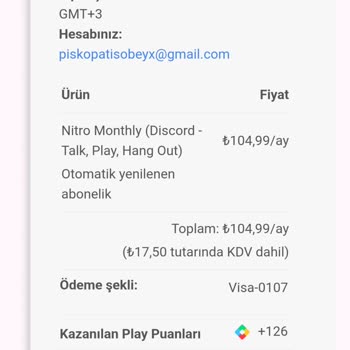 Google Play Discord Geri Ödeme Talebi