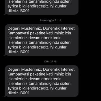 Türk Telekom Lütfen Parasını Alıp Başlatmadığınız Tarifemi Eski Haline Getirin