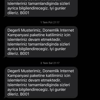 Türk Telekom Lütfen Parasını Alıp Başlatmadığınız Tarifemi Eski Haline Getirin
