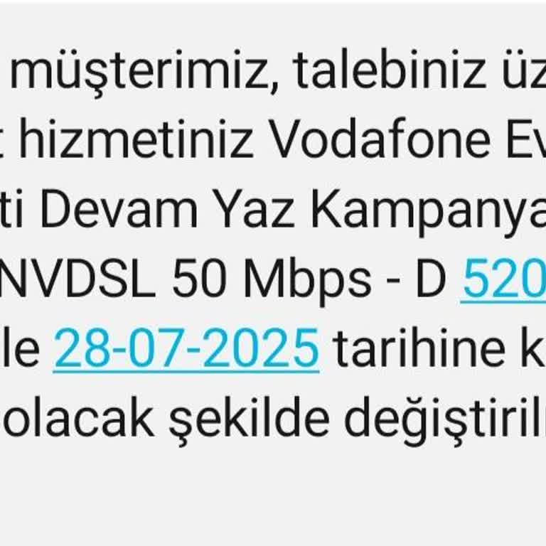 Vodafone Evde İnternet İstemsiz Yenileme