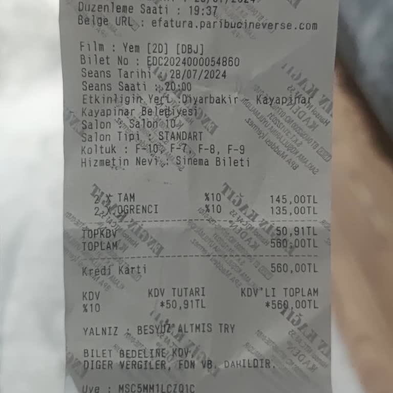 Ceylan Karavil AVM Sinema Hijyen, Personel Ve Klima
