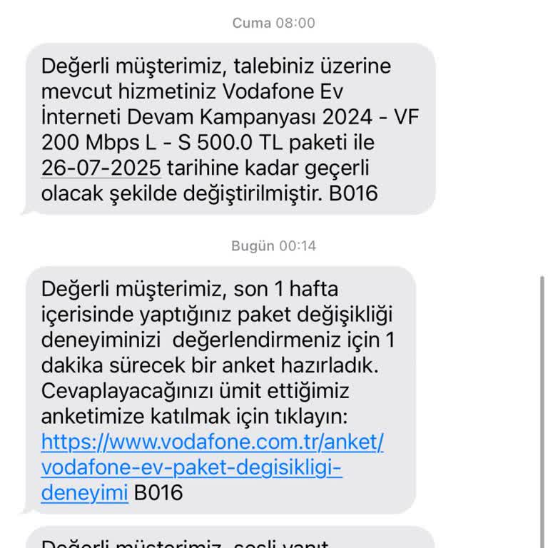 Vodafone Net Vodafone Habersiz İnternet Paketi Değişikliği Yaptı