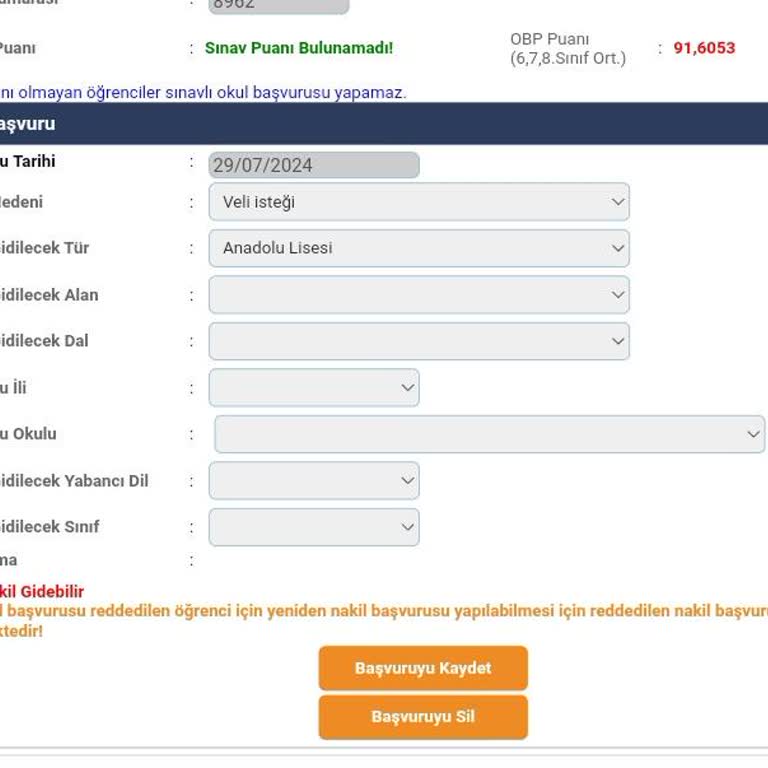MEB Sınav Puanı Bulunamadı Hatası