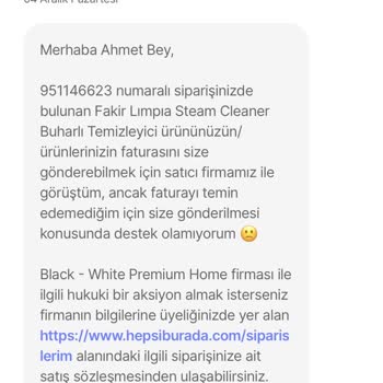 Hepsiburada Sitesinden Alınan Üründe Fatura Yok