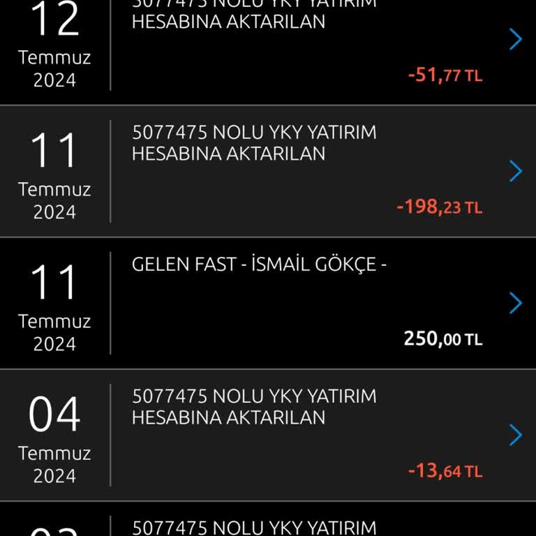 Yapı Kredi Bankası Yky Yatırım Hesabına Aktarılan Adı Altında Kesilen Ücretler