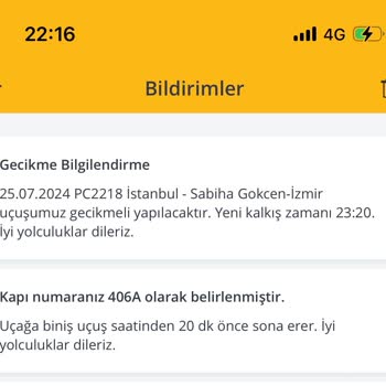 Pegasus 25.07.2024 19:25 Uçağının 00:45 Te Kalkması!