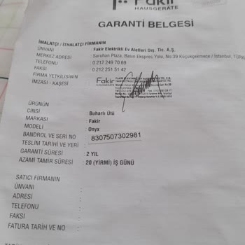 Fakir Ev Aletleri Şikayet Para İadesi