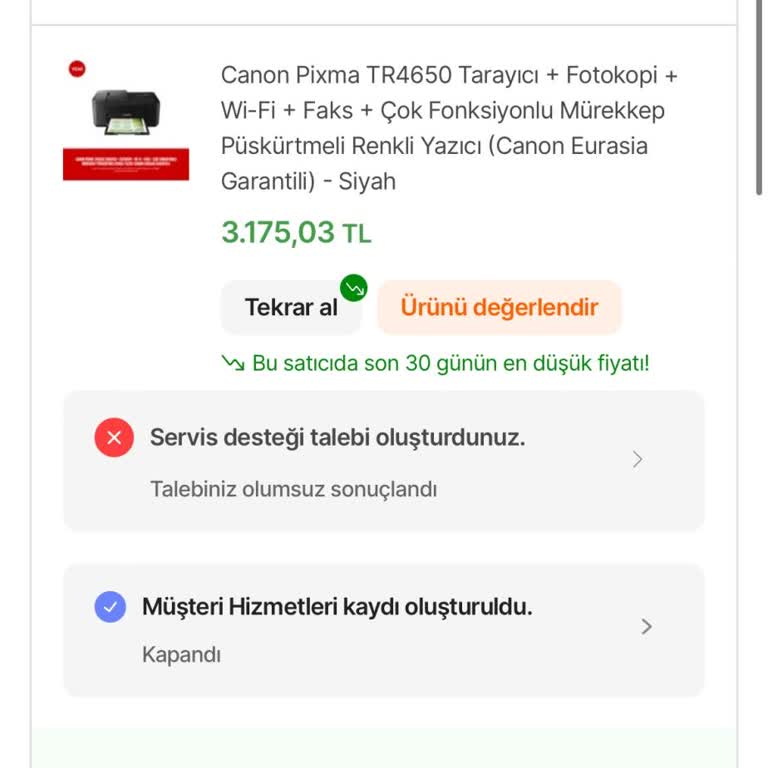 Hepsiburada Ve Canon İlgisiz Kesinlikle Alım Yapmayın