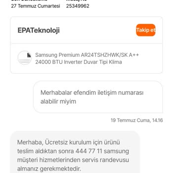 Samsung Servis Montaj Ücreti