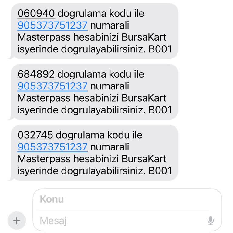 Masterpass Sürekli Gelen Doğrulama Kodları Hakkında Yardım Talebi