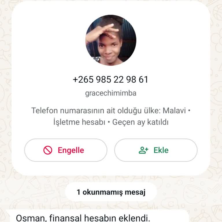 WhatsApp Üzerinden Gelen Şüpheli Mesaj Hk.