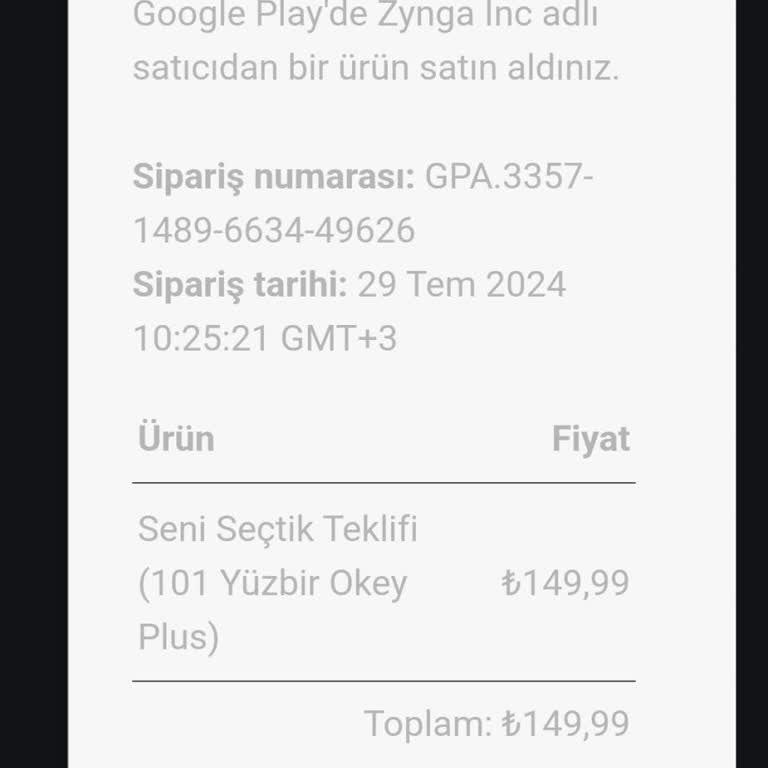 101 Okey Plus Para Ödedim Çip Yüklenmedi