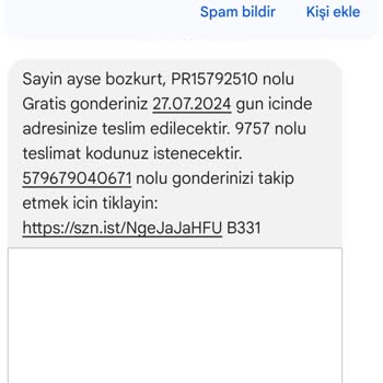 Welokal Şirketi Ve Dağıtımda Olmasına Rağmen Gelmeyen Kargom