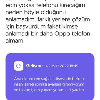 Oppo Yardımcı Küre Sorunu Ve Ana Ekrana Adam Resmi Görülüyor.