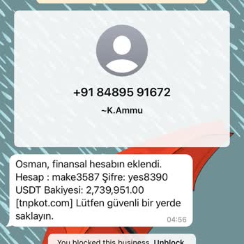 WhatsApp Finansal Hesap Bildirimi