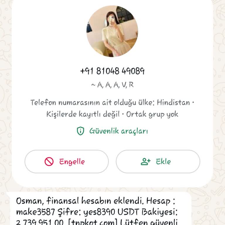 WhatsApp'tan Bilinmeyen Numara İle Mesaj