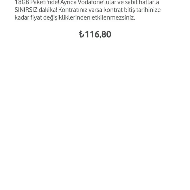 Vodafone Tarife İle İlgili